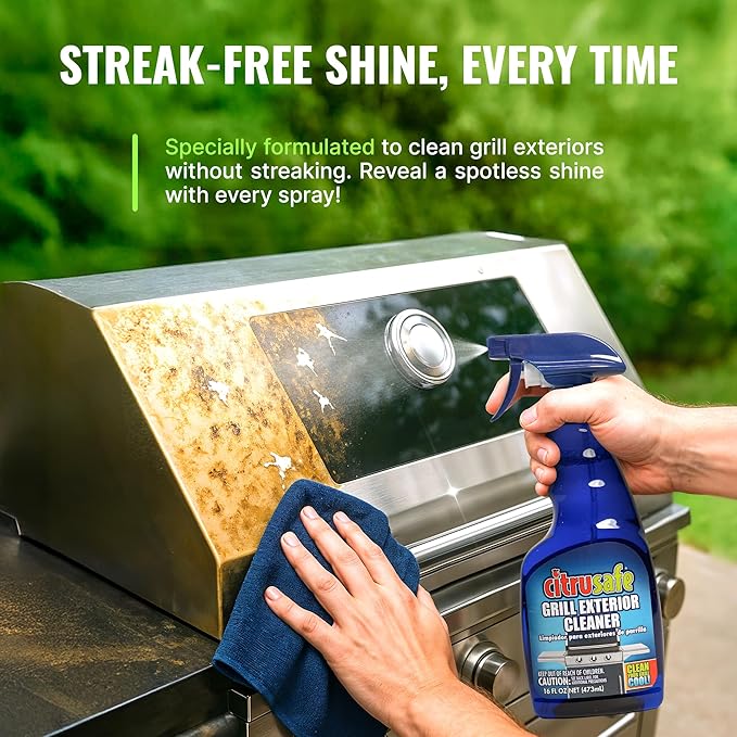 Citrusafe BBQ Grill Cleaner Exterior Cleaner &amp Microfiber Towel