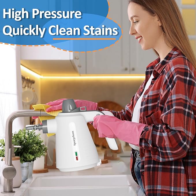 Spurgehom Handheld Steam Cleaner Portable Steamer with 11 PCS Accessory &amp Safety Lock Large Capacity Steam for Cleaning Multipurpose Steam Cleaner for Home Car Window