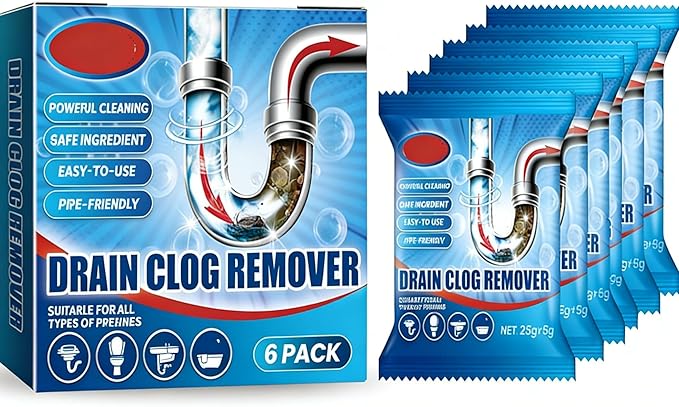 Drain Clog Remover Powder Sewer Cleaning For Hair &amp Debris Quick-Acting(1box)