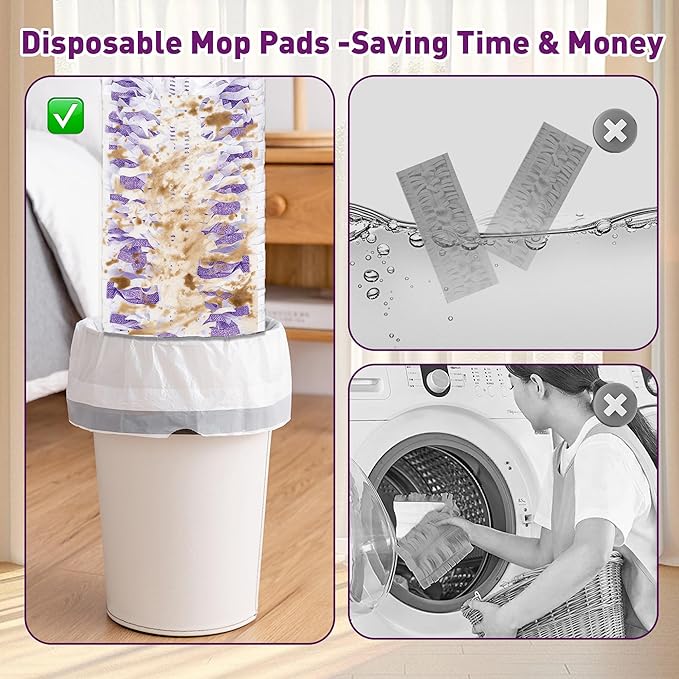 Funtin Power Mop Pads for Swiffer PowerMop Unscented Disposable Mop Refills Thickened Multi-Surface Replacement Mopping Pad Dry &amp Wet Use for Floor Cleaning (40 Packs)