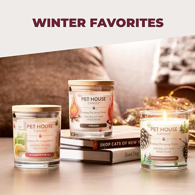 One Fur All Pet Friendly Candle 2 Pack - Plant-Based Soy Candles Clean Burning Long Lasting Pet Air Freshener for Home 2 Pack Falling Leaves and Autumn Harvest