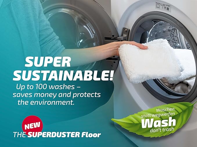 Leifheit SUPERDUSTER Floor Duster Dry dusting Floor Duster Replacement Wiper Cover for All Hard Floors 100% Microfibre Washable