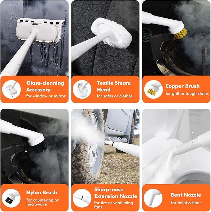 LDAILY Handheld Steam Cleaner 1000W Portable Pressurized Steamer Multipurpose Steam Cleaning Machine for Kitchen Garment Floor Window 300ml (10.2oz) Water Tank 10 Accessories Included Portable