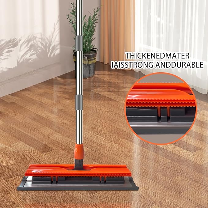 57-inch Microfiber Flat Mop with Stainless Steel Telescopic Handle and 4 Washable Mop Pads for Wet and Dry Cleaning of Hardwood Tile Laminate and Vinyl Floors Scratch-Resistant Professional Mops