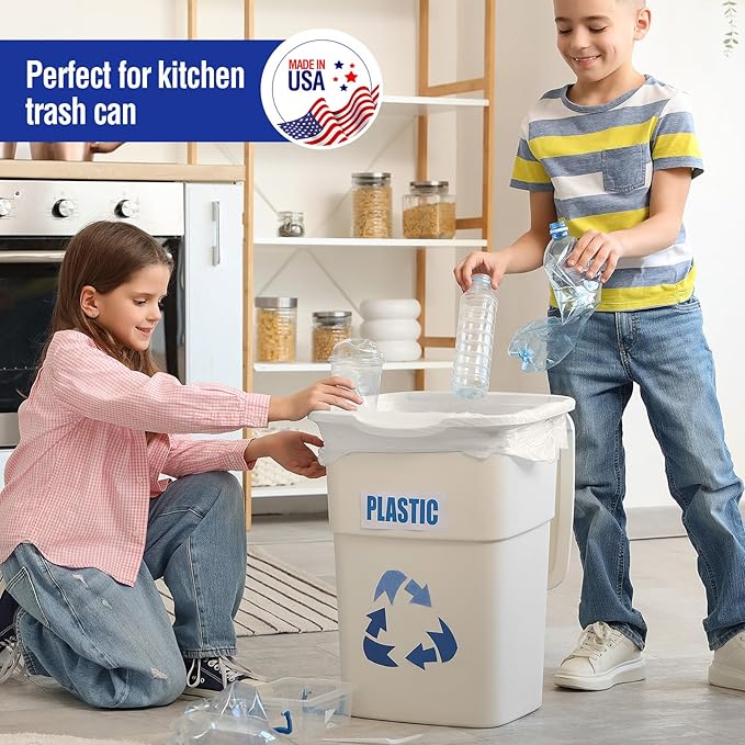 Delxo 40-45 Gallon Clear Trash Bags 250 Count – Medium Duty Garbage Bags Thick Durable &amp Puncture-Resistant Plastic – Made in USA for Kitchen Yard Office &amp Party