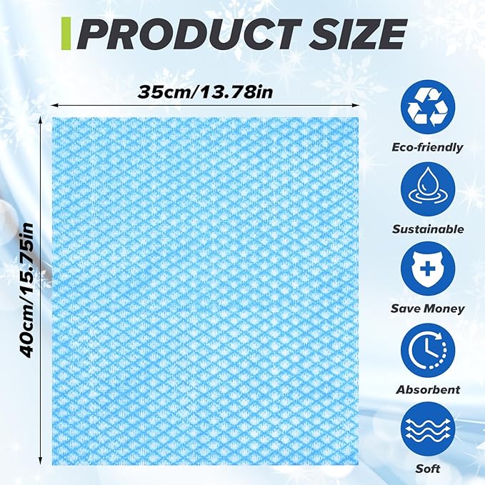 300 Pcs Disposable Cleaning Cloths Heavy Duty Disposable Dish Cloths for Kitchen 13.78x15.75in Reusable Dish Rags Cleaning Towels for Bathroom Household Clean Blue 300 Pack