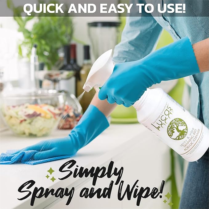 Lucasol Lucas Acrylic and Plastic All Purpose Cleaner Spray 32 FL oz + 1 Gallon Refill Size - Bundle
