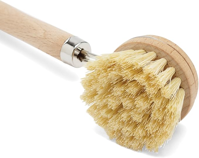 Natural Horsehair Fiber Kitchen Brush - 10 Dish and Glass Cleaner for Effective Scrubbing(9 Tampico Fiber Dish Brush)