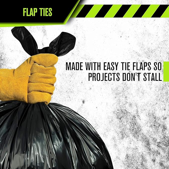 Aluf Plastics RCT-60XXX Star Sealed Coreless Rolls with E-Z Tie Flap Closure 60 gal Polyethylene 38 x 58 Black (Pack of 400)