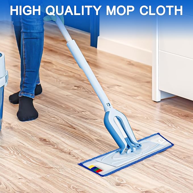 15 Pack Replacement Microfiber Mop Pad – Universal 17-18 Heavy Duty Reusable Refill – Thick Commercial Cleaning Pad for Wet &amp Dry Use - 18in Flat Mop Head (Trapezoid)