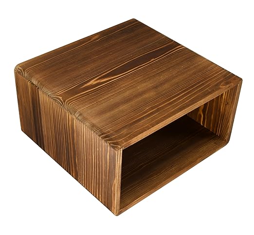 Owlgift Wooden Rustic Burnt Waste Basket Trash Bin Rectangular Wastebaskets Bathroom Garbage Can Bedroom Trash Can Dorm Recycle Bin Office Trash Can Wooden Wastebasket Wooden Décor