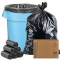happimess HPM3000G-BLACK 50 Count 42-Gallon 3 Mil 32 in. W x 47 in. H Heavy Duty Contractor Trash Bags for Business Home Kitchen Commercial and Industrial (5-Rolls of 10 Bags)