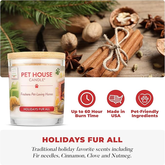 Pet House Scented Candle Plant Based Pet Odor Candle Clean Burning Long Lasting for Home Holidays Fur All