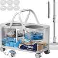 Compact Spin Mop for Apartments &amp Small Spaces Clean &amp Dirty Water Separation Mop Bucket for Pet Owners &amp Daily Cleaning360° Swivel Wheels Safe for Hardwood &amp Tile Adjustable Handl