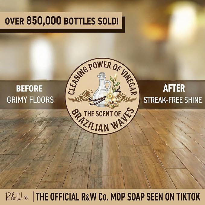 R&ampW CO. Original 32 oz Premium Mop Soap Brazilian Waves Scented Gentle Floor Cleaner for all Surfaces Non-Toxic Pet and Skin Safe Formula Streak-Free Shine