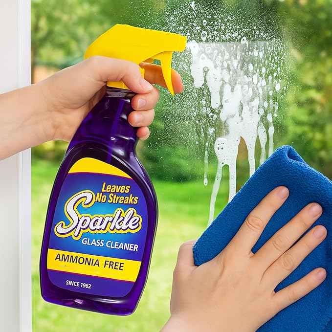 Sparkle Glass Cleaner Refill 1 Gallon (128 Fl Oz) – Ammonia-Free Heavy Duty Streak-Free Formula for Windows Mirrors &amp Glass (Pack of 1)