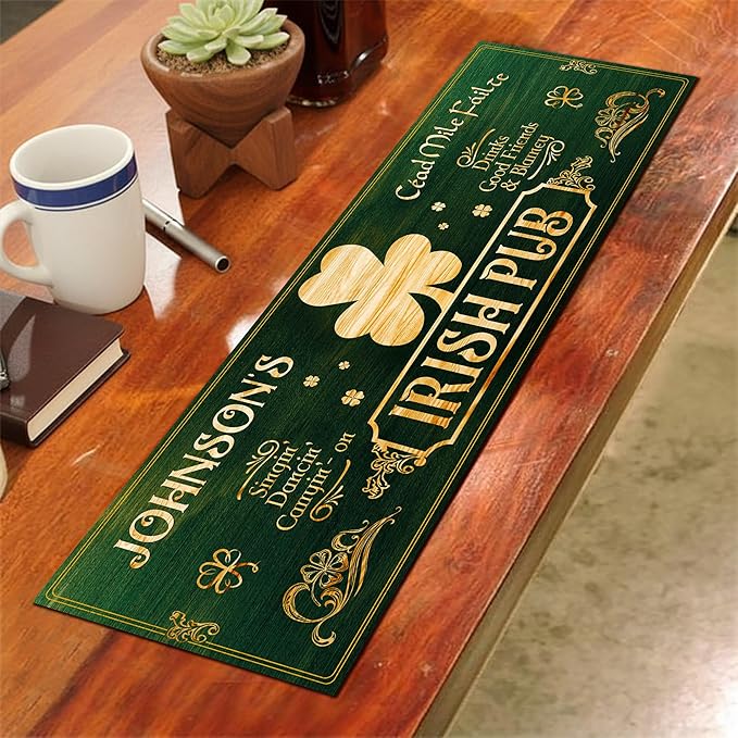 THUYPT Personalized Irish Drying Mat for St Patrick's Day Decor Irish Bar Pub Accessories Spill Mat Countertop Bar Shamrock Dish Drying Mat for Bar Counter Absorbent Coffee Maker (13)