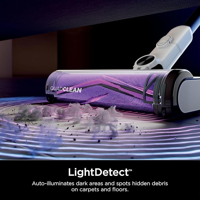 Shark IW3615 Detect Pro Cordless Stick Vacuum with HEPA Auto-Empty System Flexible Wand Portable Handheld Attachment Ideal for Household Pet Hair 60 Minute Runtime White/Beats Brass (Renewed)