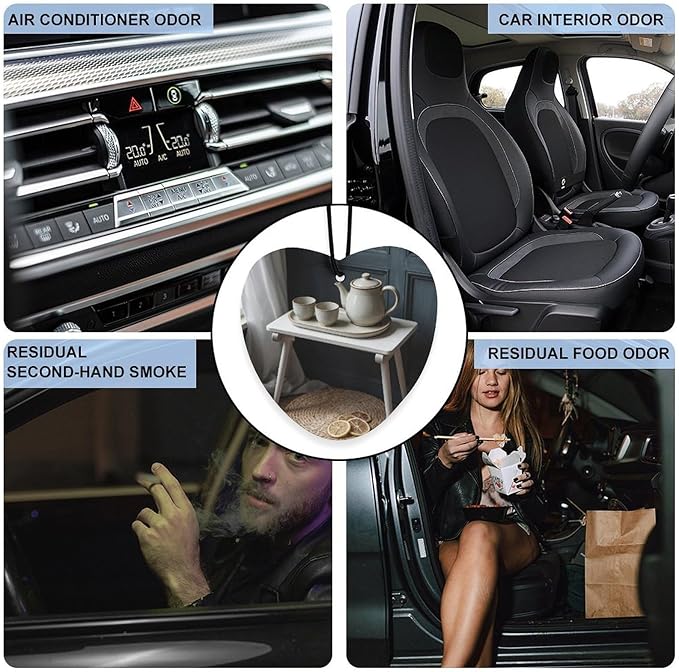 5PCS Car Air Freshener Hanging Personalized Double Sided Tea Set Lemons Car Fresheners Long Lasting New Cars Scents Cute Automotive Freshies for Closets Drawers (tea)