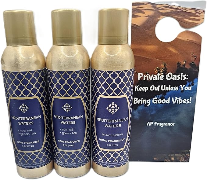 AP Fragrance Belfair Oaks Room Fragrance Air Freshener Spray - Concentrated Deodorizer Mediterranean Waters - 3 Pack