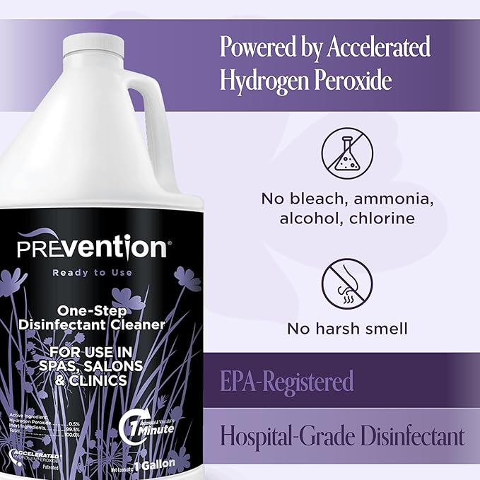 Prevention Ready-To-Use Disinfectant Cleaner – Surface Disinfecting &amp Cleaning Solution for Salons Spas Clinics – Hospital Grade Gallon Refill – 1 Gallon (1 Pack)