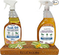 EcoDecors 24 pz. Teak Oil Protective Teak Sealer Wood Oil Indoor/Outdoor and Teak Cleaner Protective Teak Wood Restorer Eco Household Wood Furniture Cleaner Spray Bottle