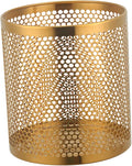 Stainless Steel Trash Can Garbage Bin Mesh Wastebasket Rubbish Bin for Bathroom Kitchen Gold