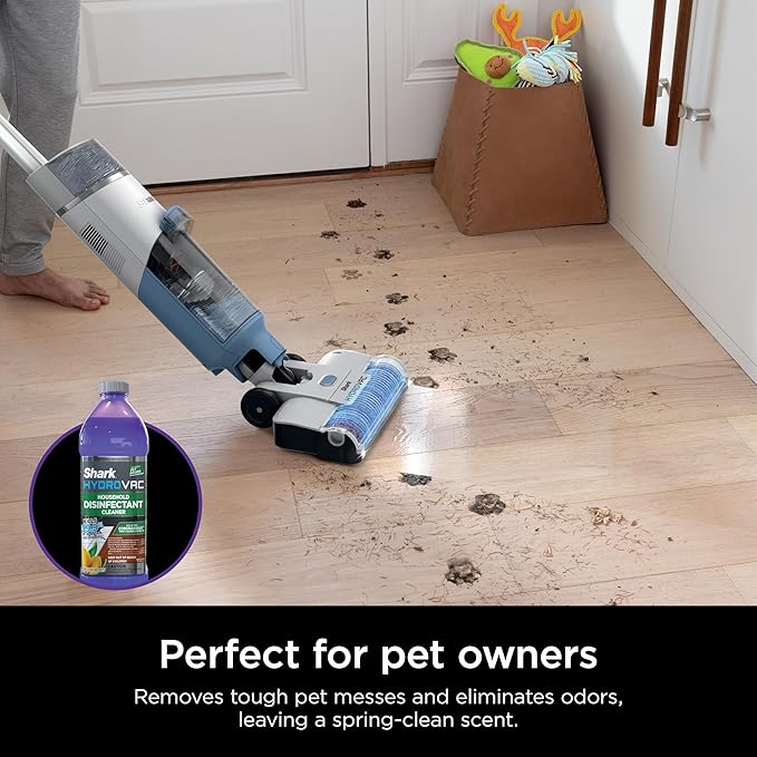 Shark HydroVac Household Disinfectant Cleaner Kills 99.9% of Bacteria &amp Viruses Compatible with Shark HydroVac 3-in-1 Multi-Surface Cleaners on Hardfloor Stone Laminate &amp Tile Purple WDC