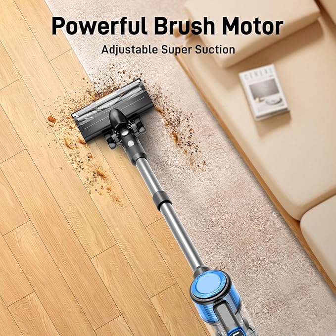 KIKETECH Cordless Stick Vacuum Cleaner - 8 in 1 Lightweight Stick Vacuum with 40min Runtime Powerful Suction Rechargeable Portable Cordless Vacuum for Carpet Hard Floor Pet Hair