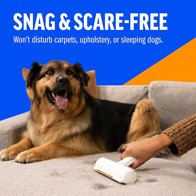 ChomChom Roller &amp Rake – Reusable Pet Hair Removal Roller with Rake Attachment for Cat &amp Dog Fur on Furniture Couch Carpet Car Rugs Bedding &amp More– Portable Eco-Friendly