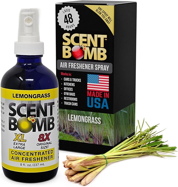 Scent Bomb Lemongrass Air Freshener Spray Long-Lasting Odor Eliminator for Home Office &amp Car