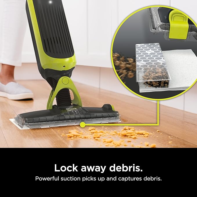 Shark VACMOP Cordless Hard Floor Vacuum Mop Includes 2 Disposable VACMOP Pads and a 12oz VACMOP Solution Charcoal Gray VM180
