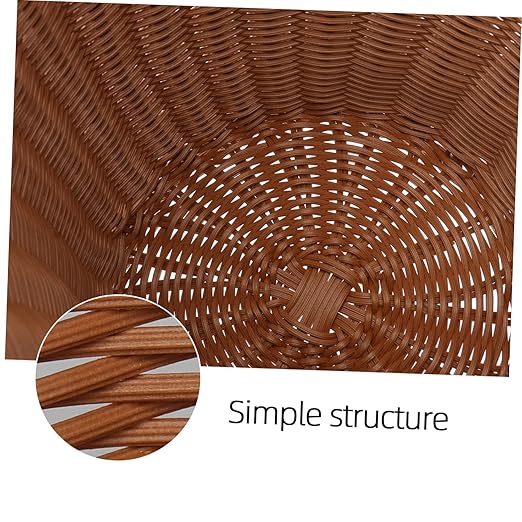 Mobestech Woven Rattan Trash Basket Household Rubbish Container No Lid Compact Wastebasket for Bathroom Bedroom Office Home Use Random Color Random Color