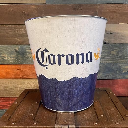 SOTT Corona Tapered Metal Trash Bin Wastebasket Vintage Inspired Retro Home Decor (10.5 Dia x 11 Tall)