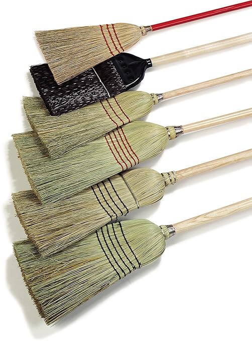 Carlisle FoodService Products 4134967 Corn Blend Warehouse Broom Straw with Wood Handle 10 Bristle Trim 55 Length Natural (Case of 12)