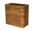 Owlgift Wooden Rustic Burnt Waste Basket Trash Bin Rectangular Wastebaskets Bathroom Garbage Can Bedroom Trash Can Dorm Recycle Bin Office Trash Can Wooden Wastebasket Wooden Décor