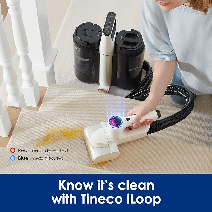 Tineco CARPET ONE Spot Essentials Smart Cordless Carpet and Upholstery Spot Cleaner Portable Lightweight Quiet Operation LED Screen