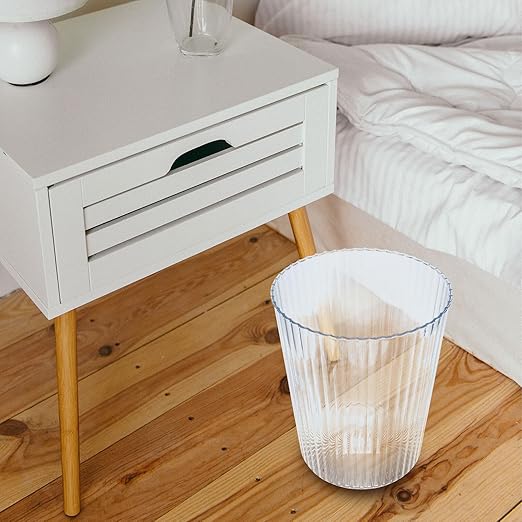 TIDTALEO Transparent Kitchen Trash Can Small Thickened Garbage Container for Bathroom Bedroom Office Practical Multi-Function Wastebasket with Chic Design for Home Organization