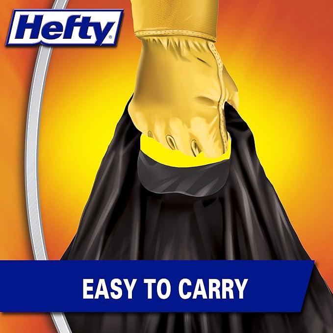 Hefty Load &amp Carry Heavy Duty Contractor Large Trash Bags 42 Gallon 26 Count