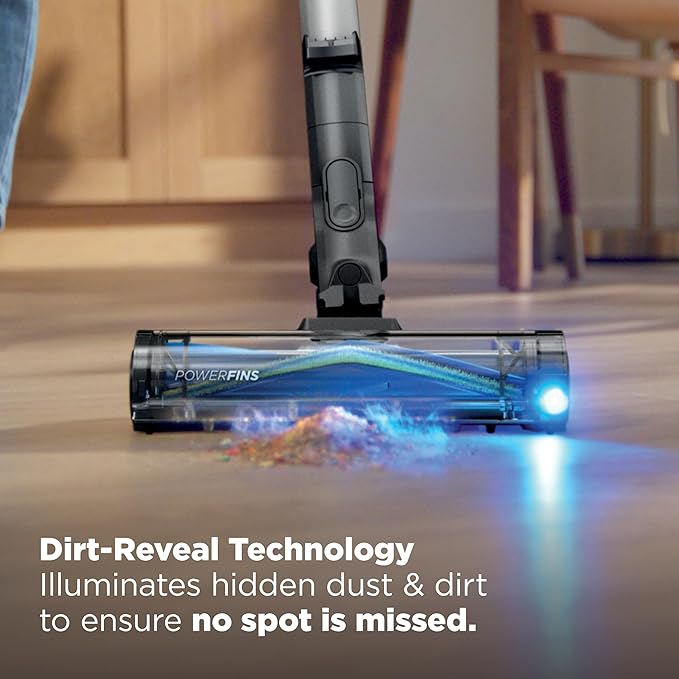 Shark PowerPro Reveal Plus Cordless Vacuum FloorDetect &amp Dirt-Reveal Technology HEPA Filter Carpet &amp Hard Floor Rechargeable Charcoal IZ376H