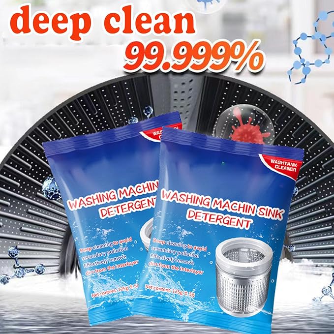 Powerful Stain Remover Washer Tank CleanerPowder Washing Machine CleanerTop Load and Front Load WashersDescaler for DrumTub &amp All Internal Parts (8PCS)