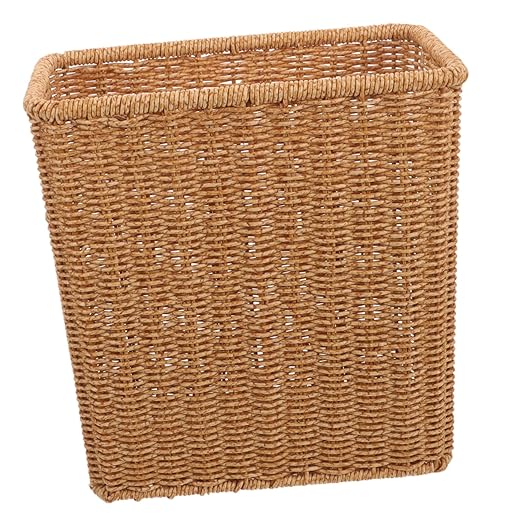 Sosoport Multi Function Storage Basket Wear Resistant Trash Bin for Bedroom Bathroom Kitchen Lightweight Wastebasket Without Lid Decorative Household Organizer and Gift Option