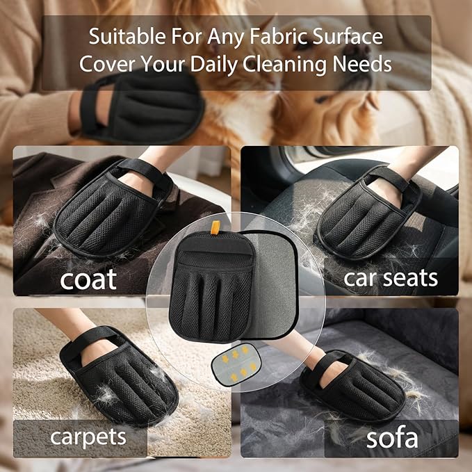 Roller Pet Hair RemoverSelf Cleaning Shedding BrushCat Brush for Shedding Pet Hair Removal Glove for Dogs &amp Cats Gently Remove Fur from Furniture Laundry Carpet &amp Car Seats3 Piece Set (