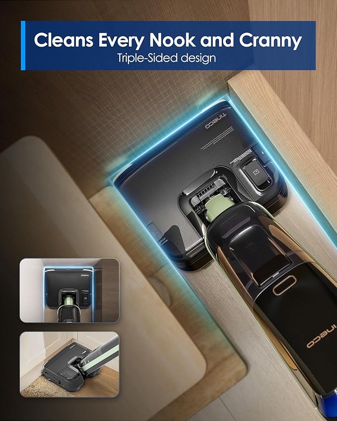 Tineco Floor ONE S7 Master Wet Dry Vacuum Cleaner 23kPa Suction Vacuum Mop with DustReveal Green Headlight 65 Min Runtime 185°F Flashdry 3.9inch Ultra-Slim Stretch Mop