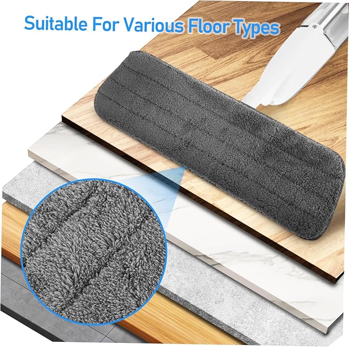 Mop with Refillable Wet Pads Rotatable Microfiber Flat Mop for Efficient Floor Cleaning for Hardwood Tile and Marble Surfaces Easy to Use with Water Tank