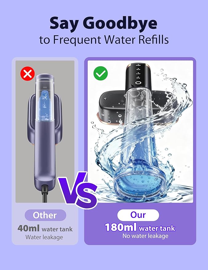 Steamer for Clothes Portable Handheld Garment Steamer15s Fast Heat-up180ml TankSteamer Ironing Gloves35 Minutes of Continuous Ironing for Travel and Home(Black Gold)