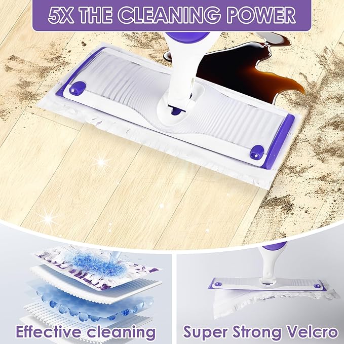 Cleaning Cloths 30-Pack Disposable Power Mop Pads Refills Compatible with Swiffer Power Mop Refills Thickened Replacement for Swiffer Wet Pads RefillNon-Washable&ampNon-Chemical&ampUnscented