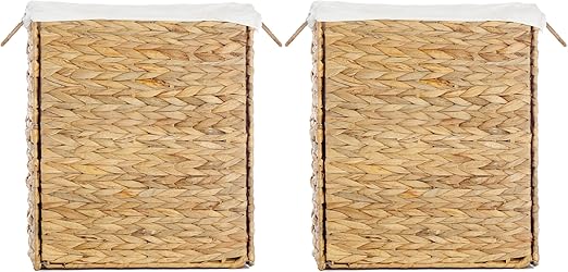 AppliaFit Wicker Trash Can - Fits Grocery Shopping Bags - Waste Basket for Reusing Grocery Shopping Bags (2-Pack)