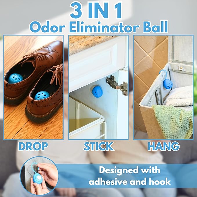 Air Jungles 3-in-1 Fresh Linen Odor Eliminator Balls 6 Count New Car Scent Car Air Freshener Clip 6 Vent Clips and 3in1 Leather Cleaner Wipes 70 Count