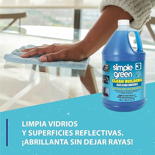 Simple Green 11301 Clean Building Glass Cleaner Concentrate Unscented 1gal Bottle (Case of 2)